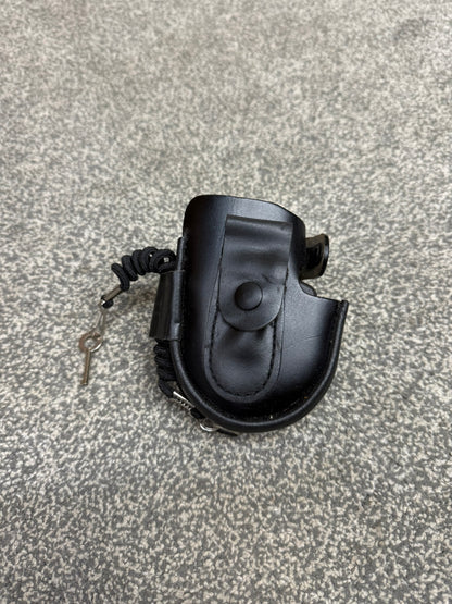 Ex Police Folding Hiatt Handcuffs Hinged Cuffs Pouch & Key Security Collectable