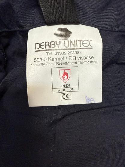 Ex Police Derby Unitex Coverall Riot Suit LARGE PSU Flame Resistant Riot Overalls - Badged