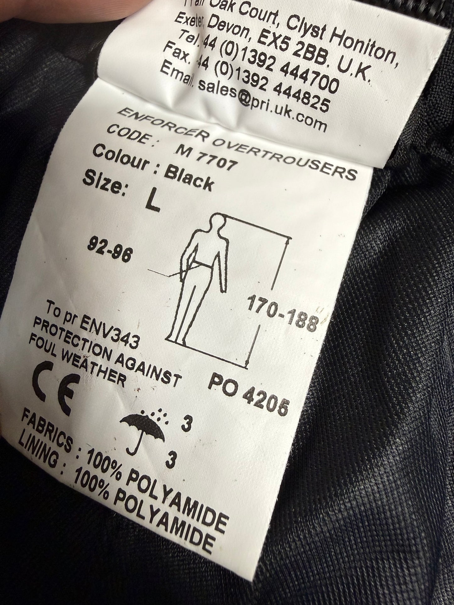 Ex Police Second Element Enforcer Waterproof Cargo Trousers Security Hiking Walking