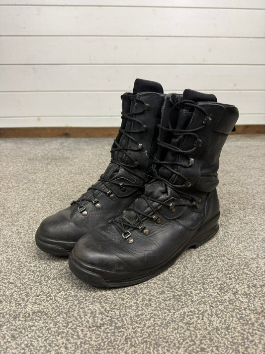 Altberg Classic Black Leather Combat Boots Size UK 10
