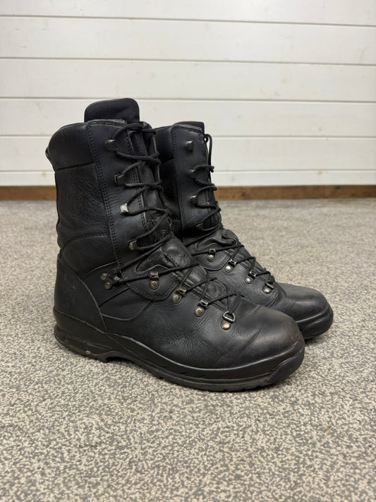 Altberg Classic Black Leather Combat Boots Size UK 10