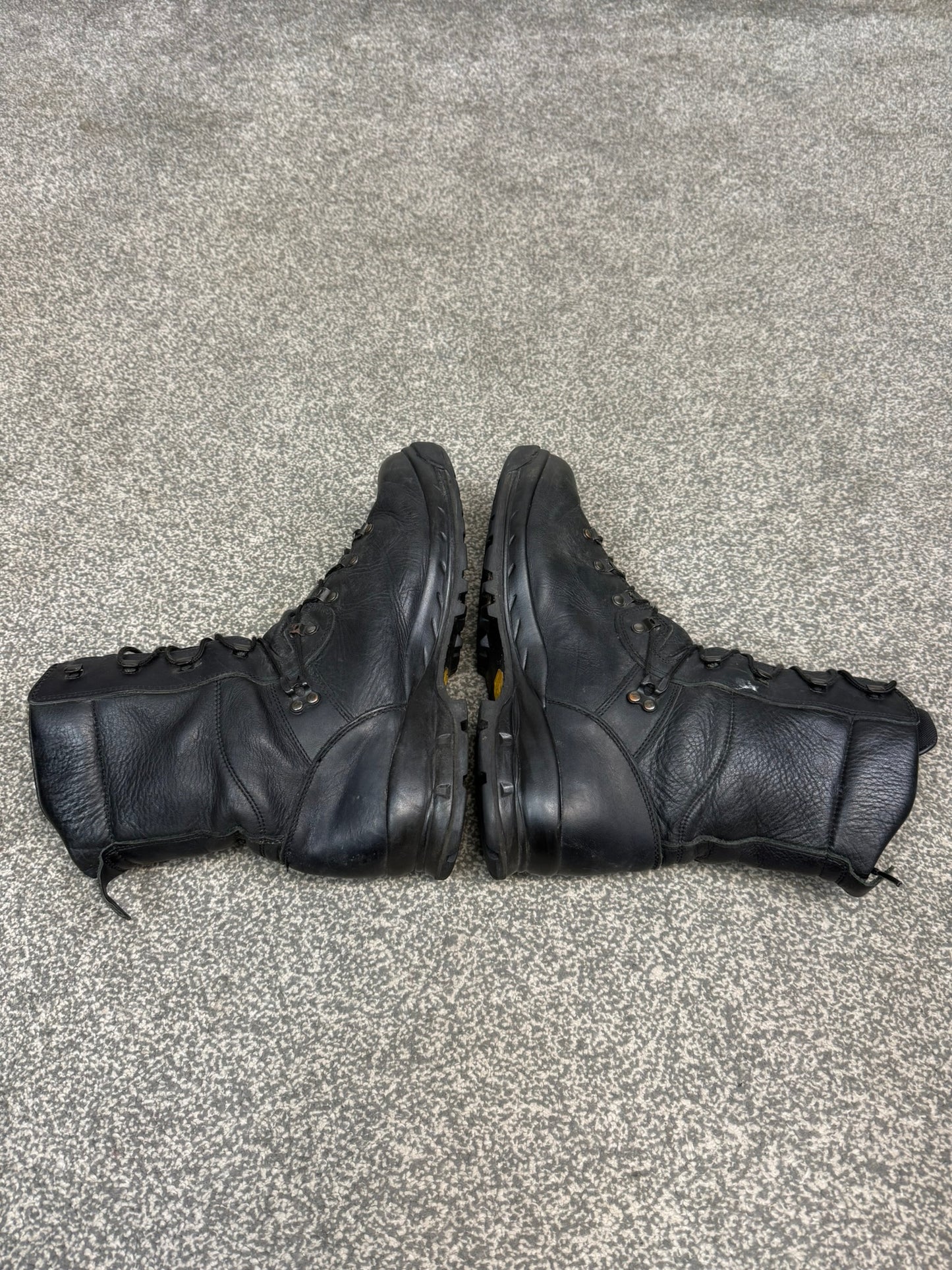 Altberg Classic Black Leather Combat Boots Size UK 10