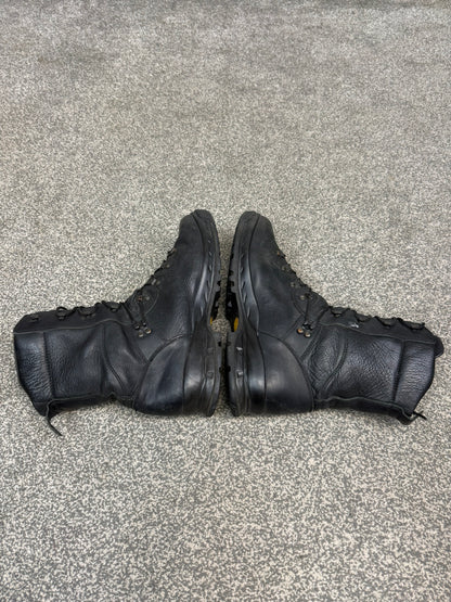 Altberg Classic Black Leather Combat Boots Size UK 10