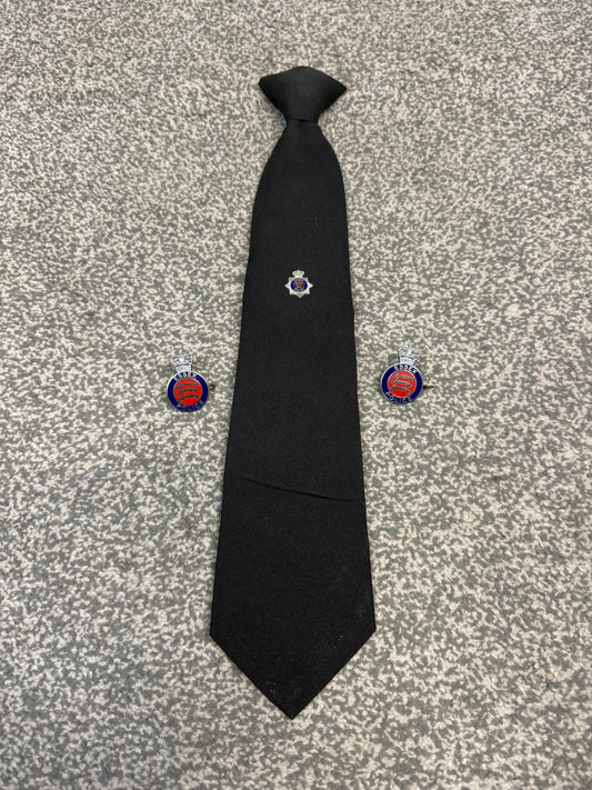 Ex Essex Police Clip On Tie & 2x Lapel Badges Collector Memorabilia Display Uniform