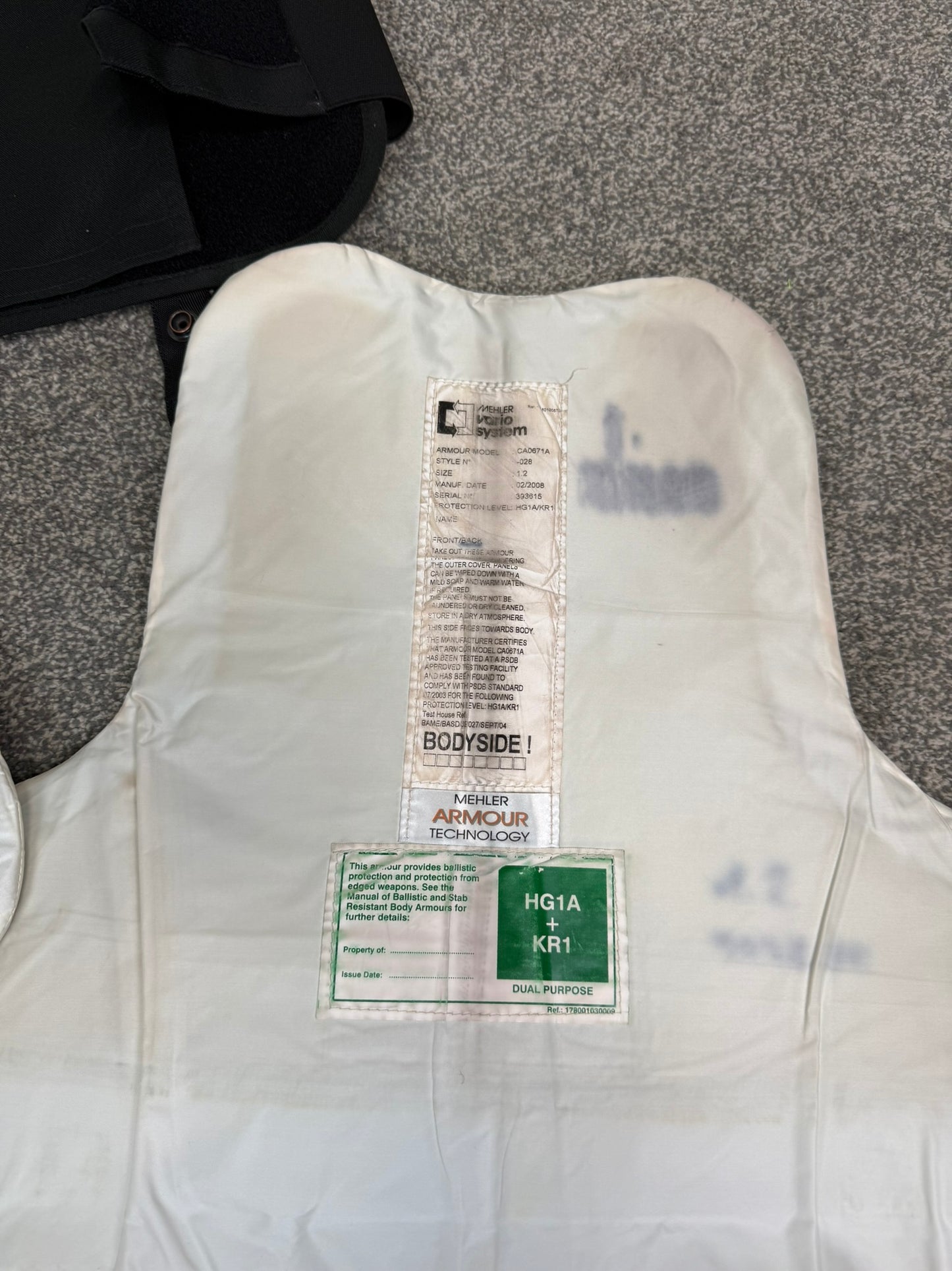 Ex Police Mehler Body Armour Vest Anti Stab & Ballistic HG1A & KR1 Security - Small