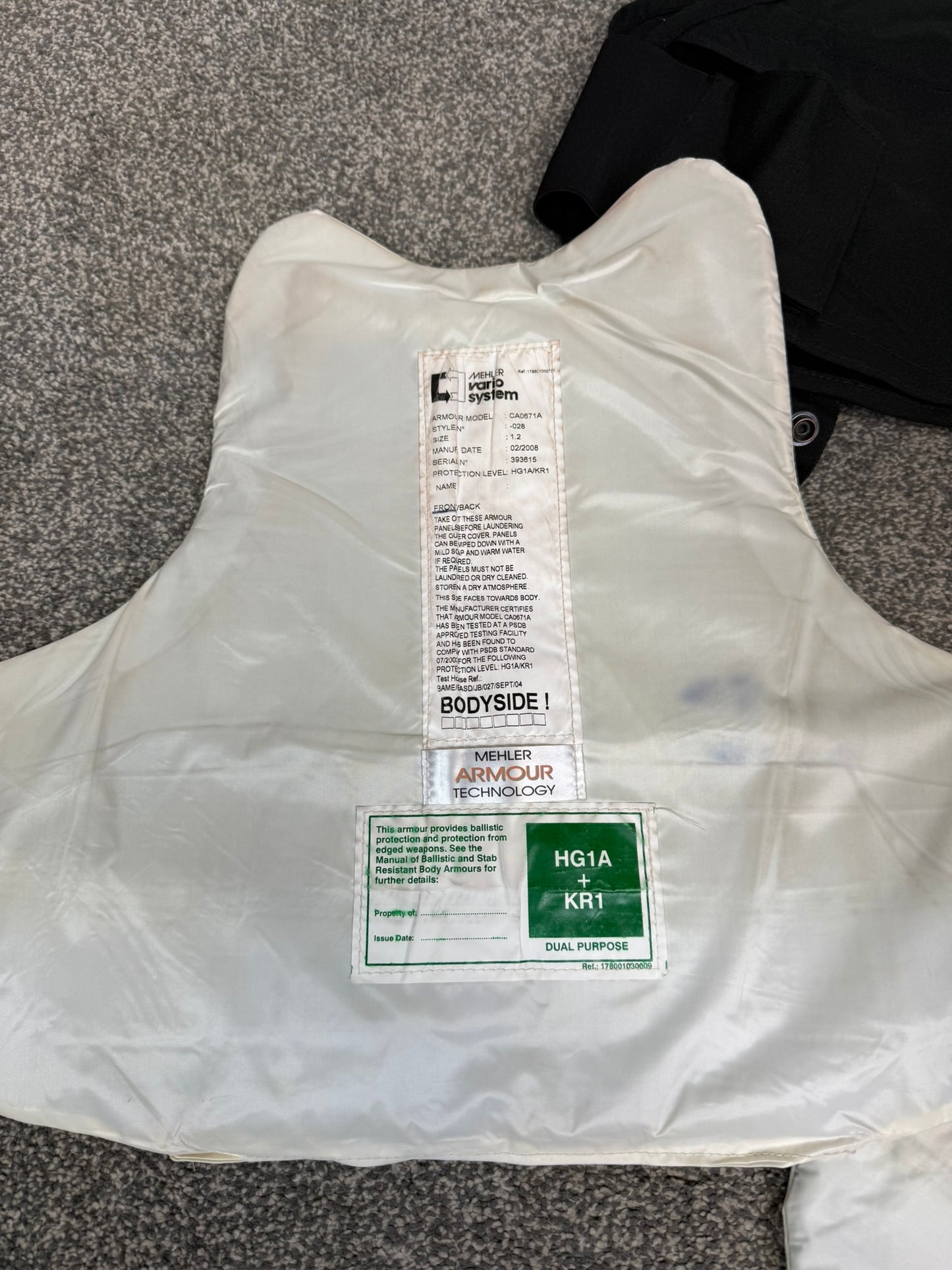 Ex Police Mehler Body Armour Vest Anti Stab & Ballistic HG1A & KR1 Security - Small