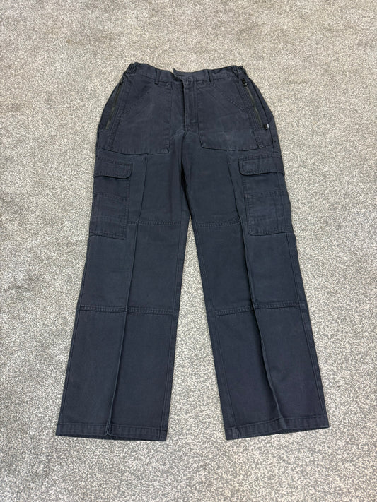 Ex Police Cargo Trousers Black Heavy Duty Work Uniform Security Patrol - Grade 1