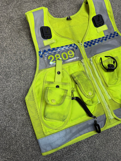 Ex Police Protec Tactical Vest Hi Vis Chequered Security Utility Patrol Vest MEDIUM