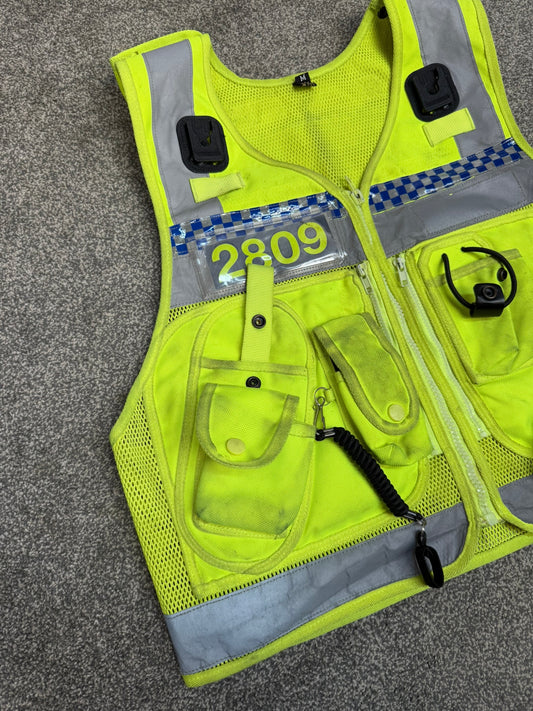 Ex Police Protec Tactical Vest Hi Vis Chequered Security Utility Patrol Vest MEDIUM