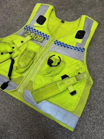 Ex Police Protec Tactical Vest Hi Vis Chequered Security Utility Patrol Vest MEDIUM