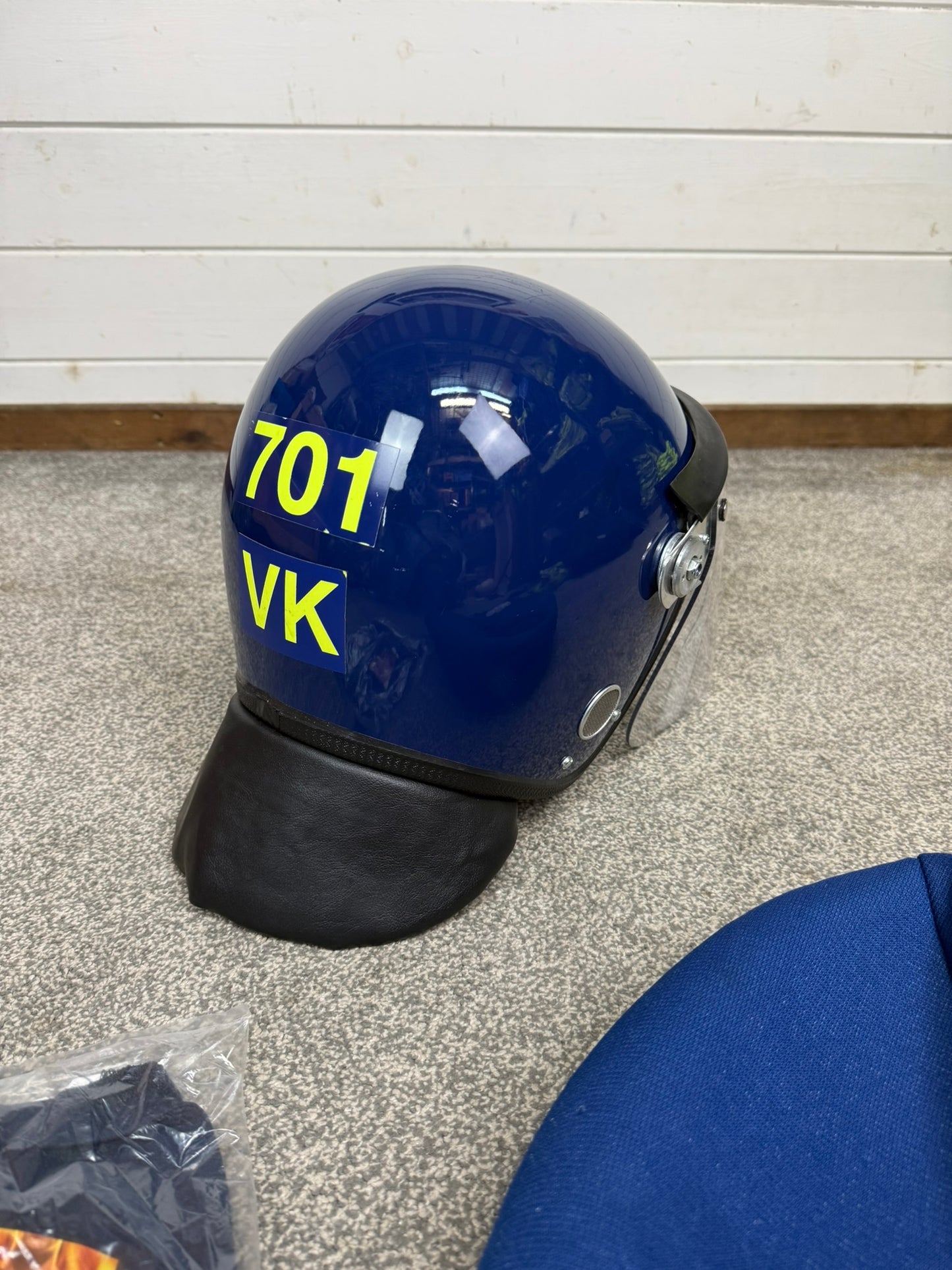 Ex Police Defender Riot Helmet Hood & Bag TV Film Collectable Display 58-59cm