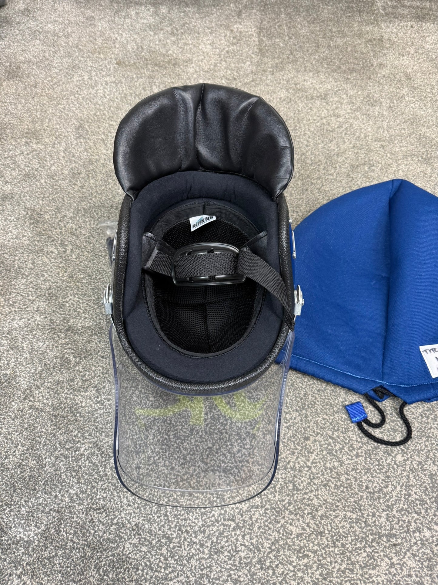 Ex Police Defender Riot Helmet Hood & Bag TV Film Collectable Display 58-59cm