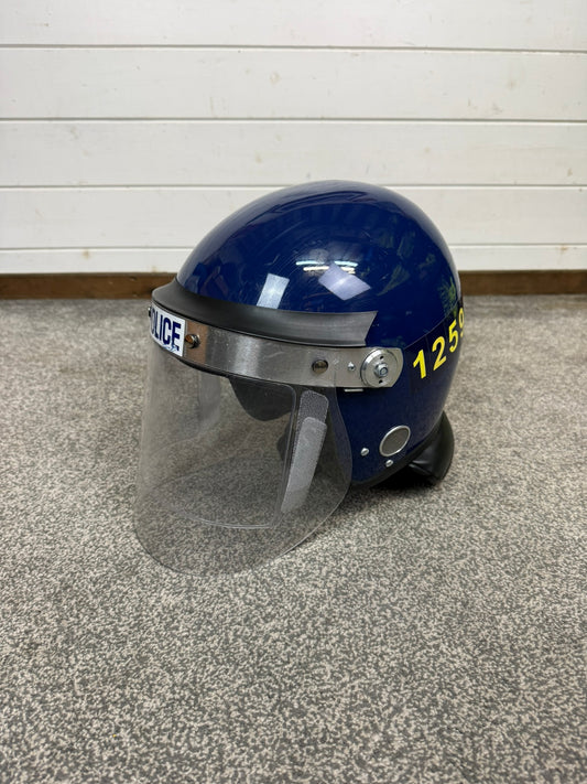 Ex Police Defender Riot Helmet Hood & Bag TV Film Collectable Display 58-59cm