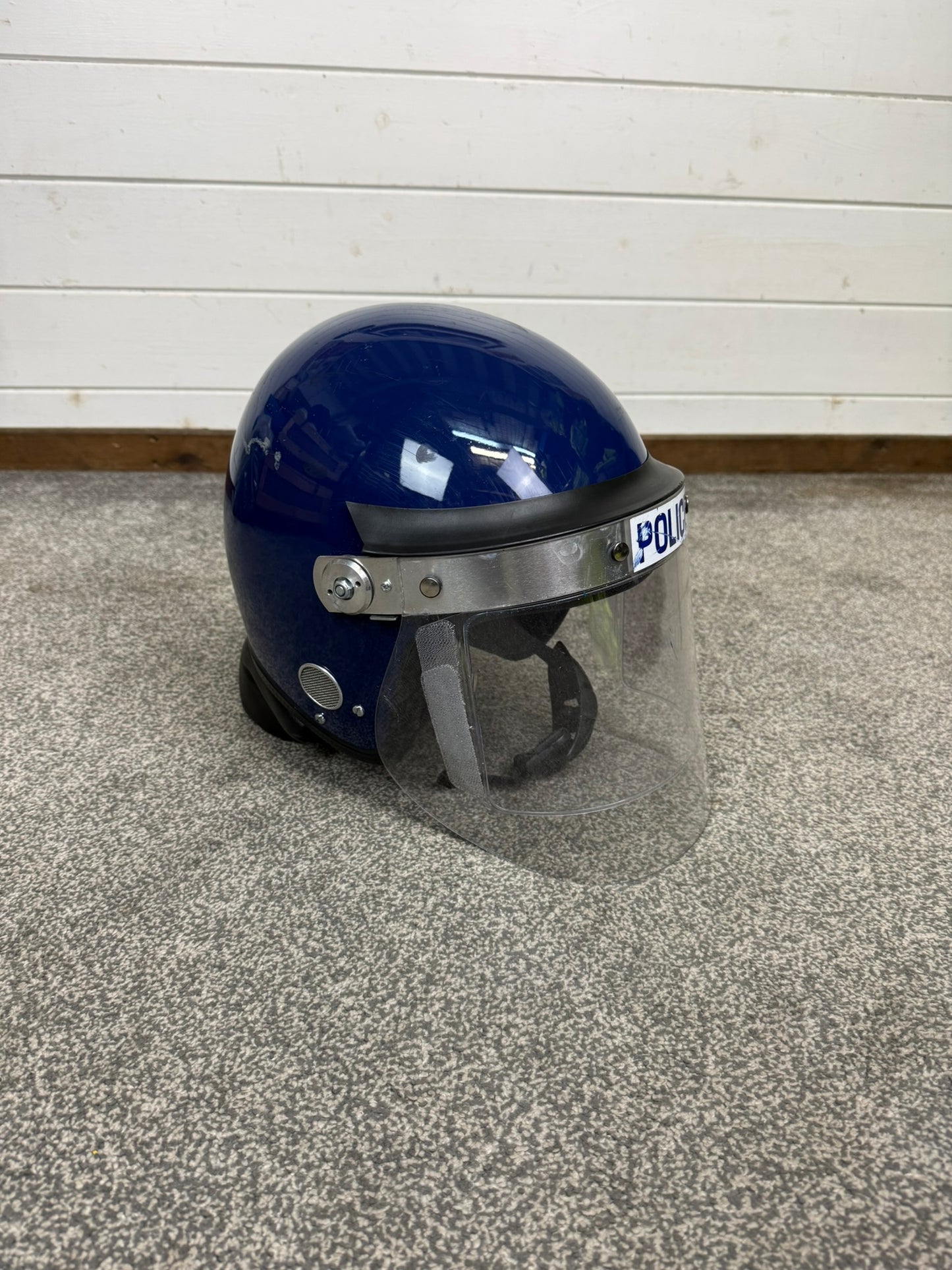 Ex Police Defender Riot Helmet Hood & Bag TV Film Collectable Display 58-59cm