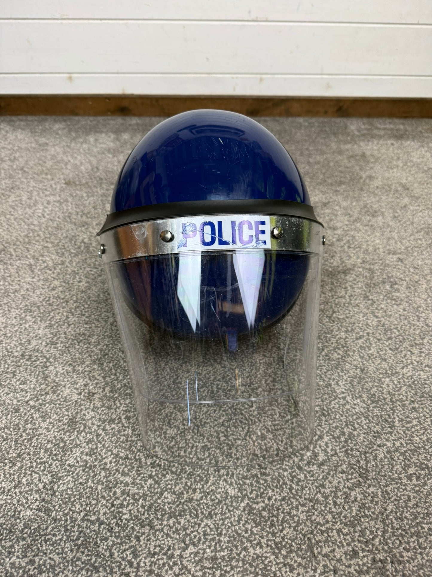Ex Police Defender Riot Helmet Hood & Bag TV Film Collectable Display 58-59cm