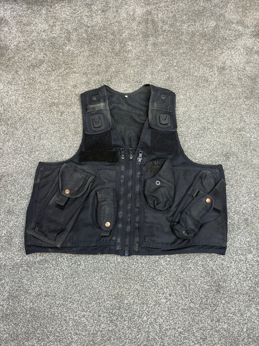 Ex Police Black Utility Vest X Large Equipment Tac Vest Security Patrol Airsoft