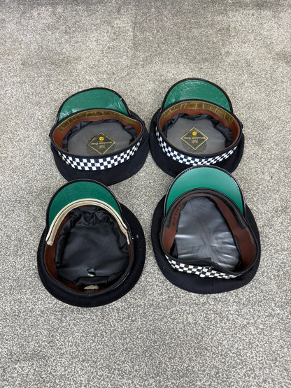 4x Ex Police Peak Cap Job Lot Theatre Headwear Uniform Film Prop Lot