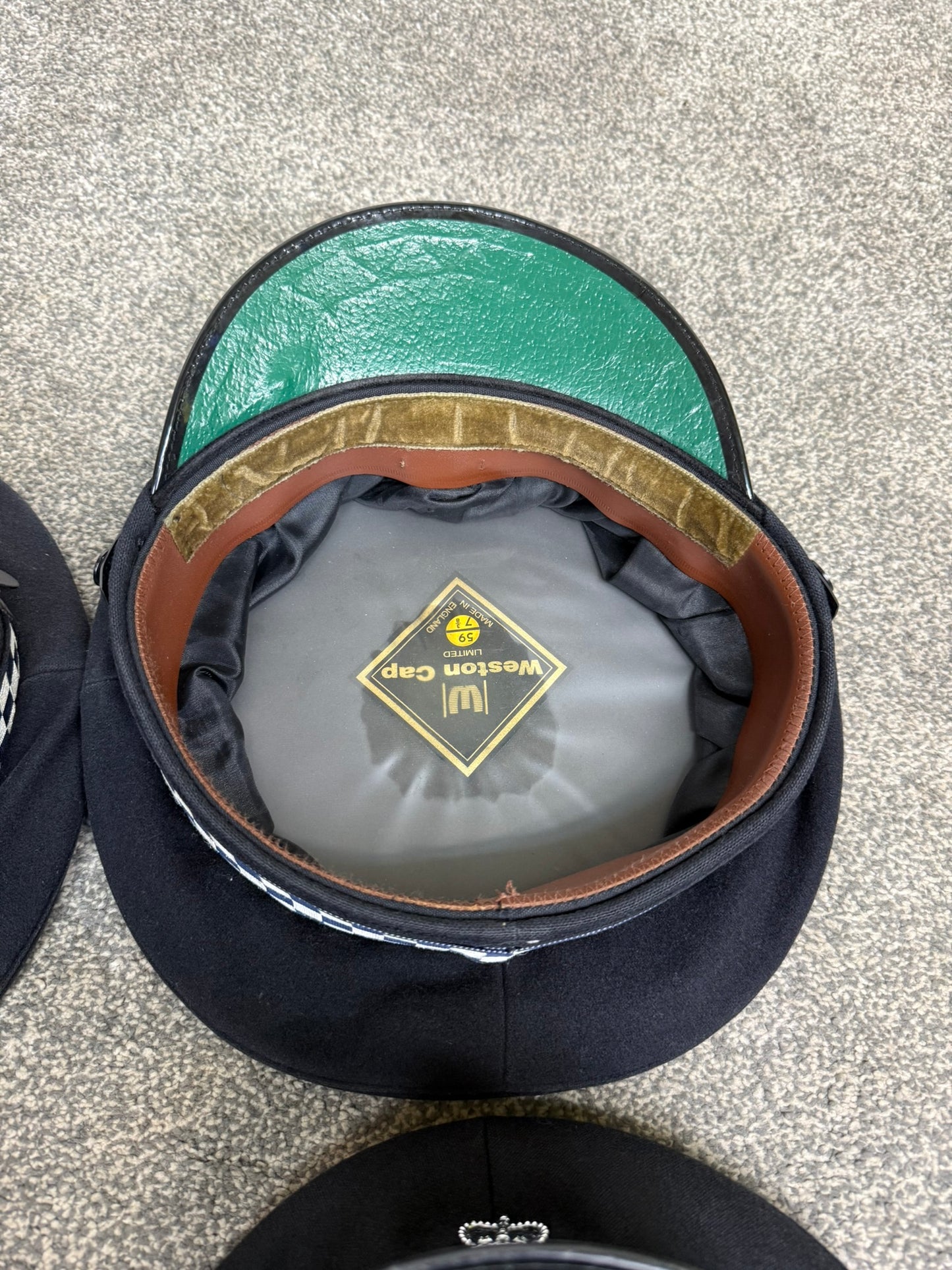 4x Ex Police Peak Cap Job Lot Theatre Headwear Uniform Film Prop Lot