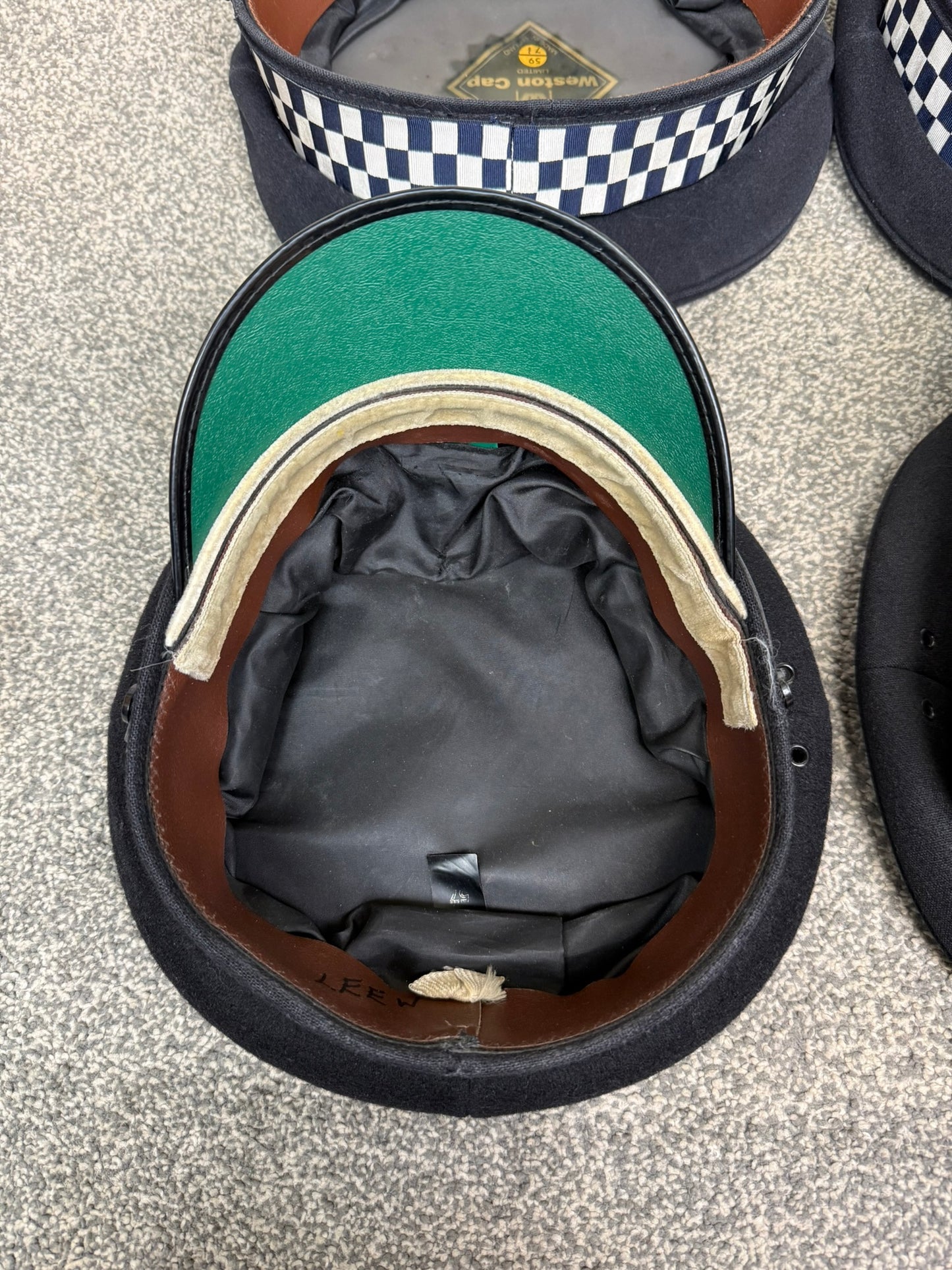 4x Ex Police Peak Cap Job Lot Theatre Headwear Uniform Film Prop Lot