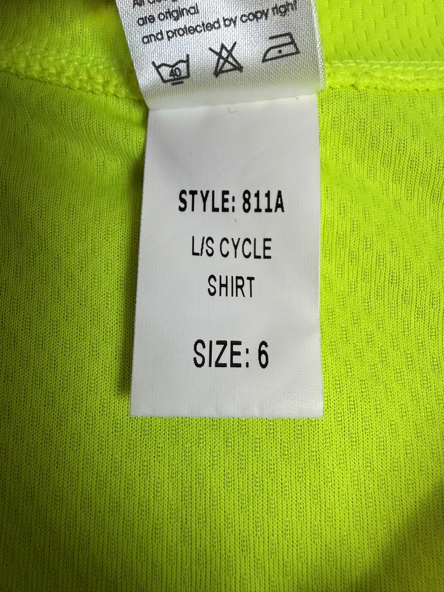 Ex Police Hi Vis Lightweight Cycling Shirt BADGED Long Sleeve - X Large