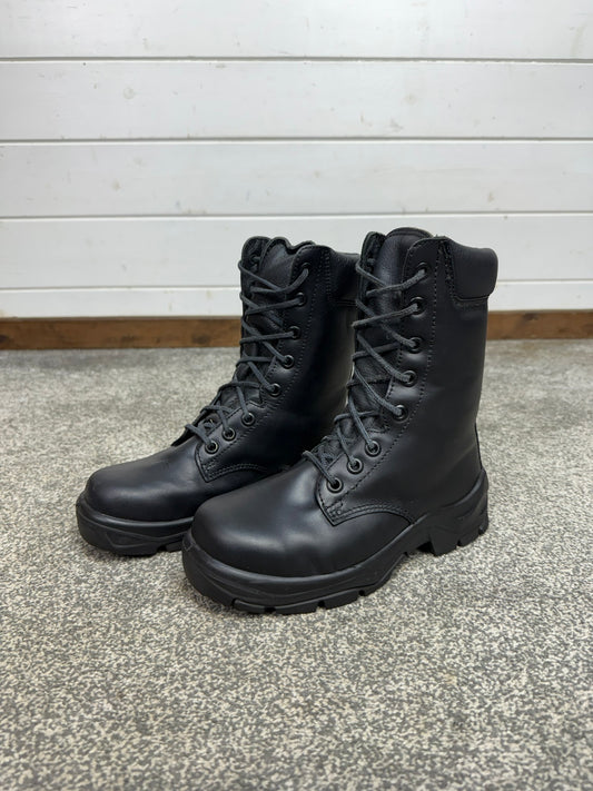 Ex Police Black Leather Boots Bata Industrials Safety Steel Toe UK4