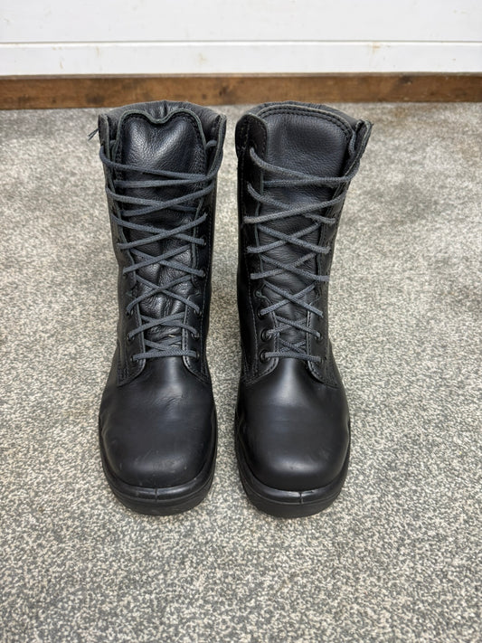 Ex Police Black Leather Boots Bata Industrials Safety Steel Toe UK4