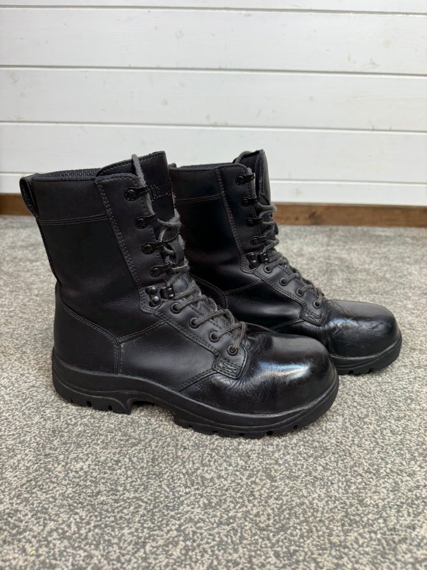 Ex Police Magnum Elite Shield Combat Boots Black Leather UK 6.5 Security