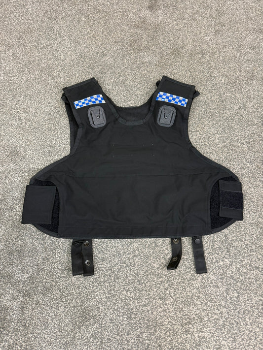Ex Police Second Chance Body Armour Vest COVER Black Security TV Film Uniform - XL