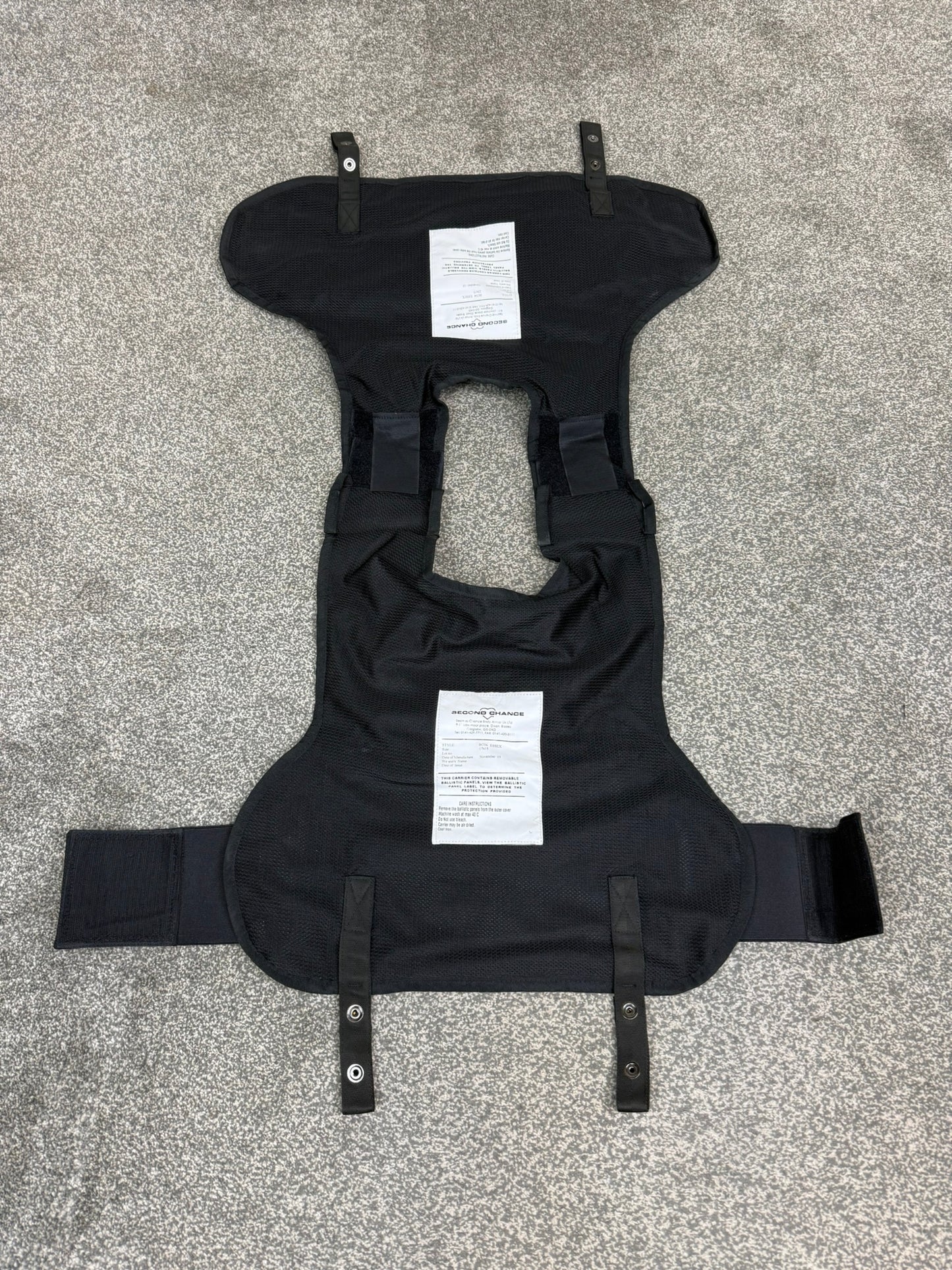 Ex Police Second Chance Body Armour Vest COVER Black Security TV Film Uniform - XL
