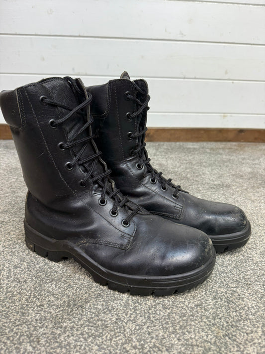 Ex Police Black Leather Boots Bata Industrials Safety Steel Toe UK 7