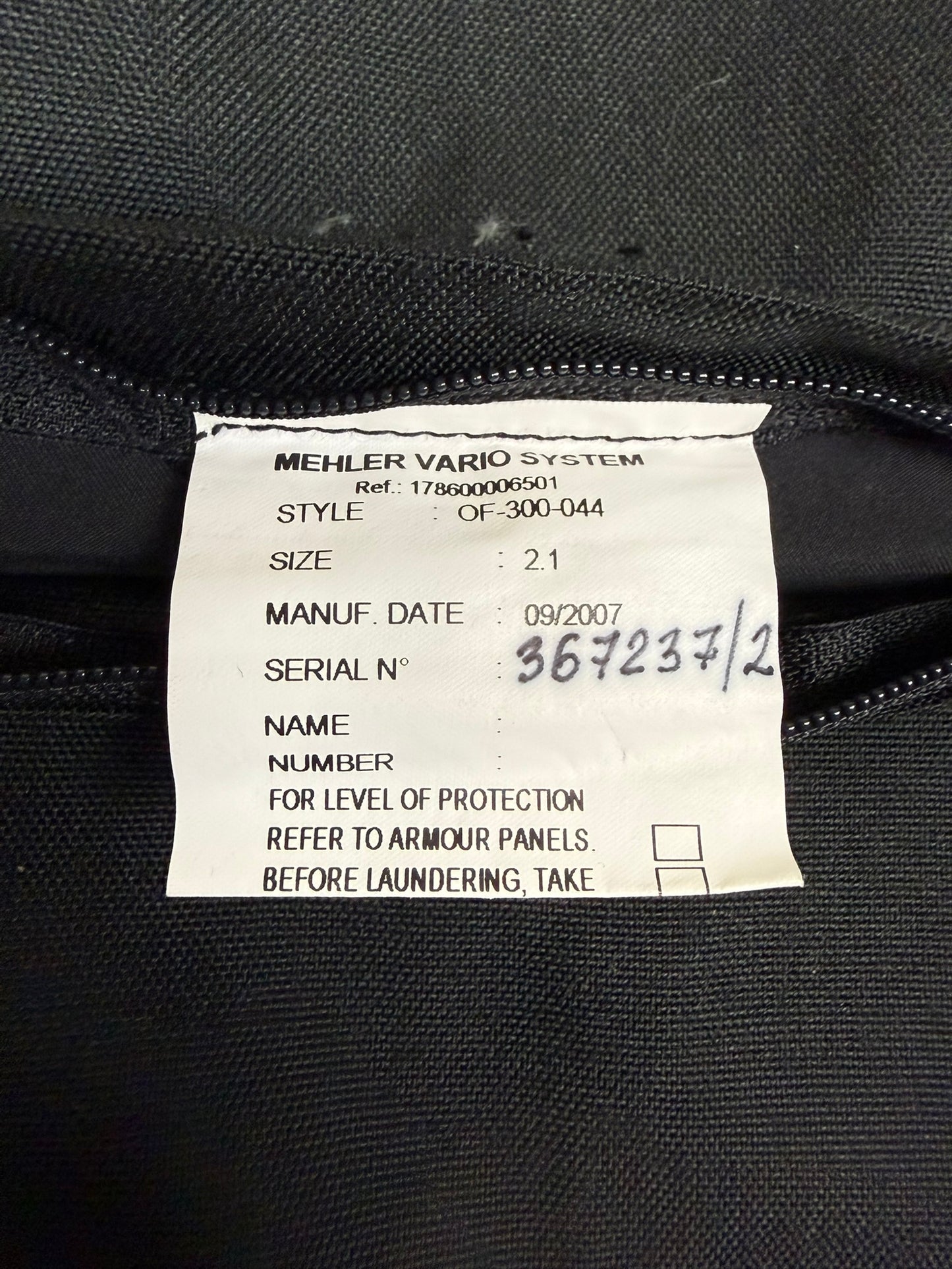 Ex Police Mehler Body Armour Vest COVER Black Security TV Film Uniform