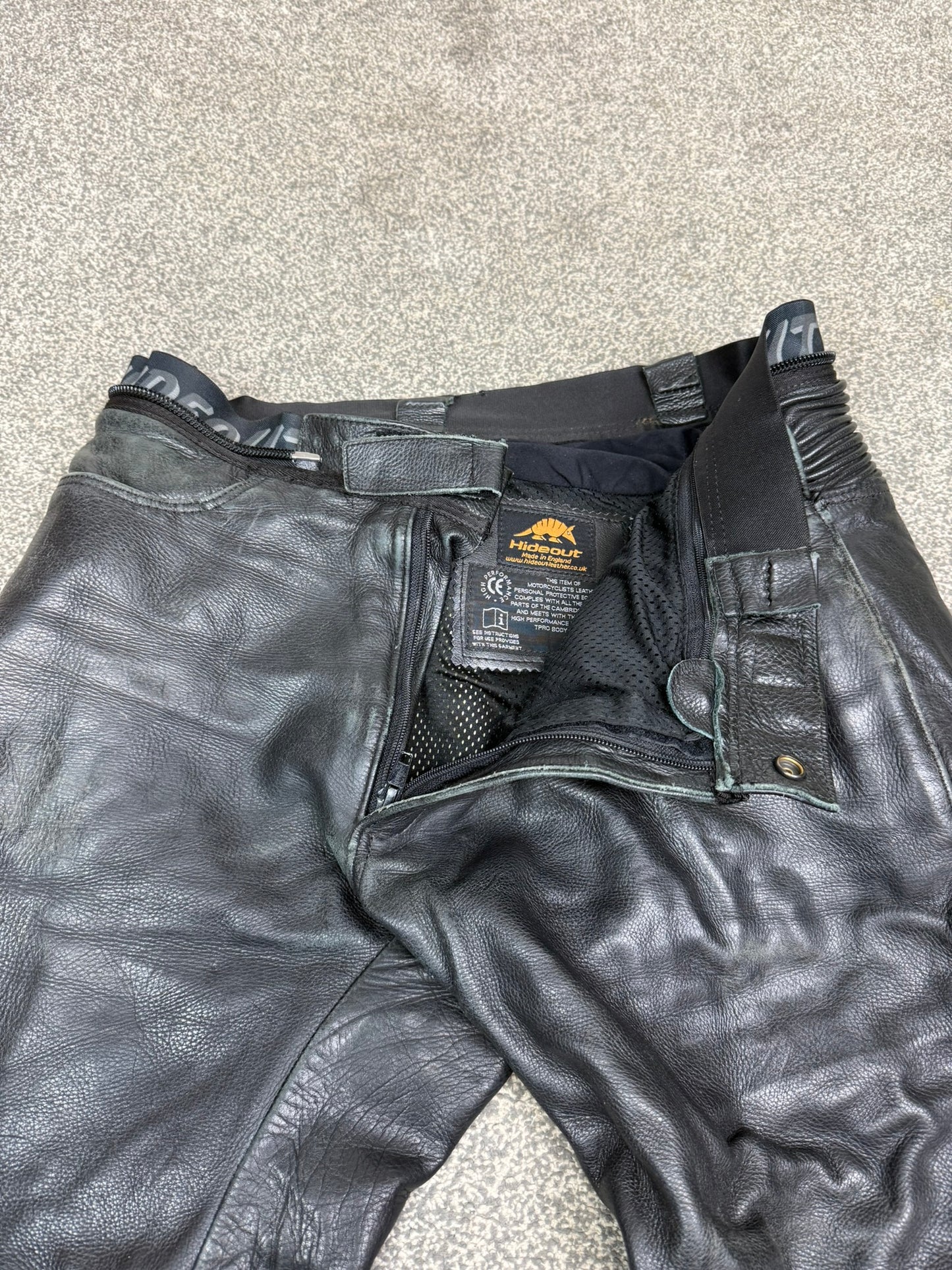 Hideout Motorcycle Leathers Motorbike Biker Trousers Ex Police