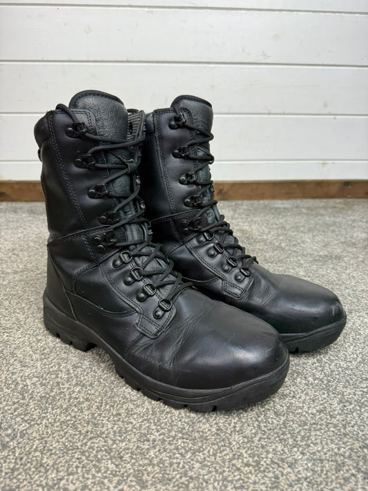 Ex Police Magnum Elite II Waterproof Boots Vibram Sole Black Leather Tactical UK 10