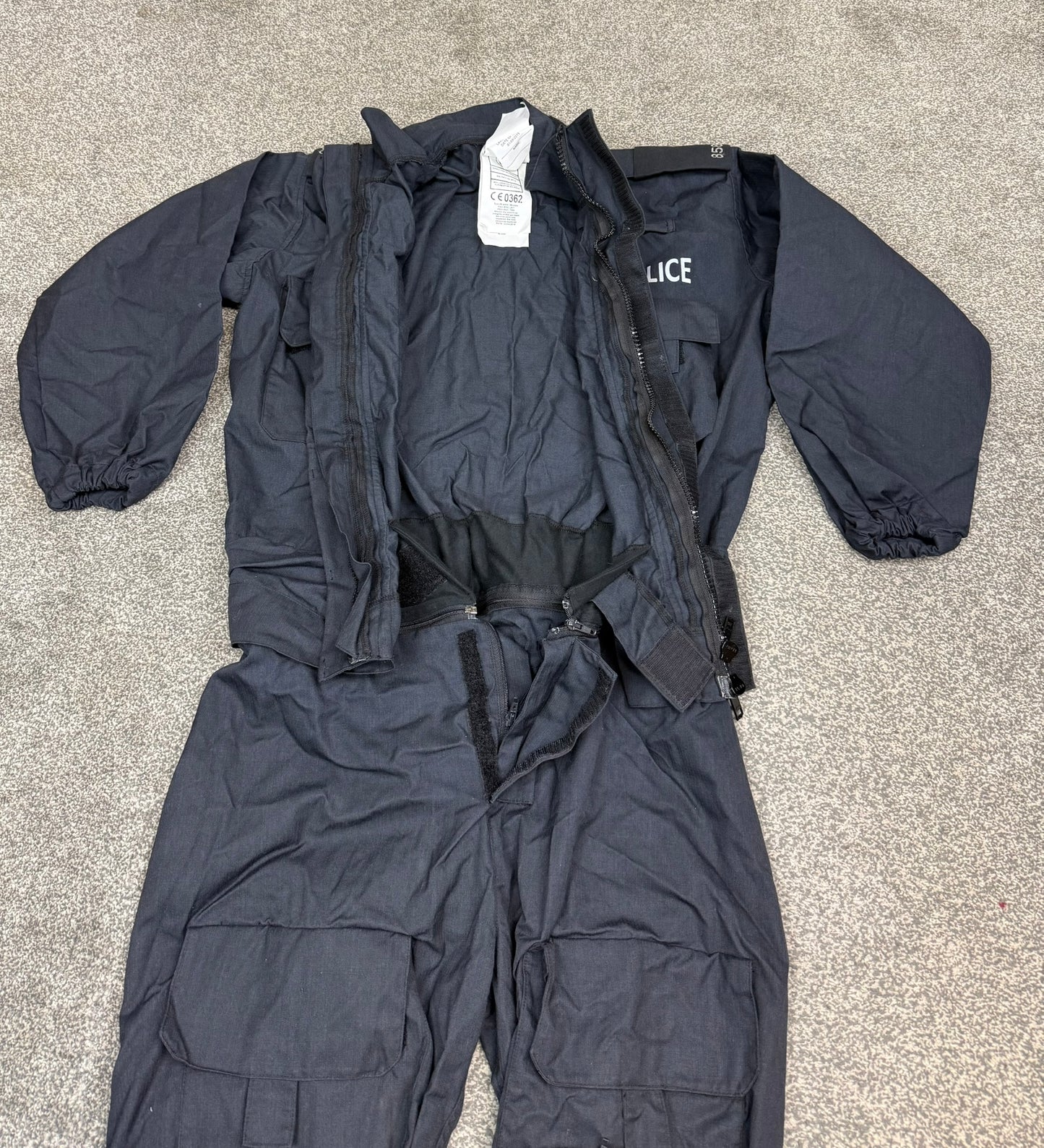 Ex Police 2 Piece Coverall PSU Flame Retardant Riot Suit LARGE - Badged