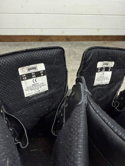 Ex Police Magnum Elite Shield Combat Boots Black Leather UK 9 Security Work