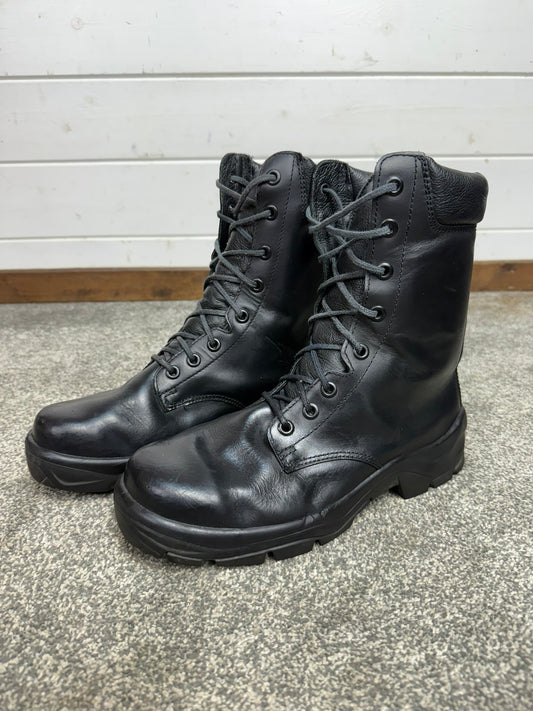 Ex Police Black Leather Boots Bata Industrials Safety Steel Toe UK 8