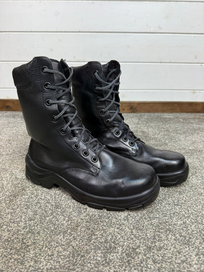 Ex Police Black Leather Boots Bata Industrials Safety Steel Toe UK 8