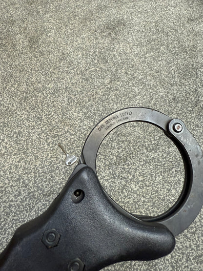 Ex Police Handcuffs Black Quik-Kuf Cuffs With Key Security Collectible Memorabilia Restraint
