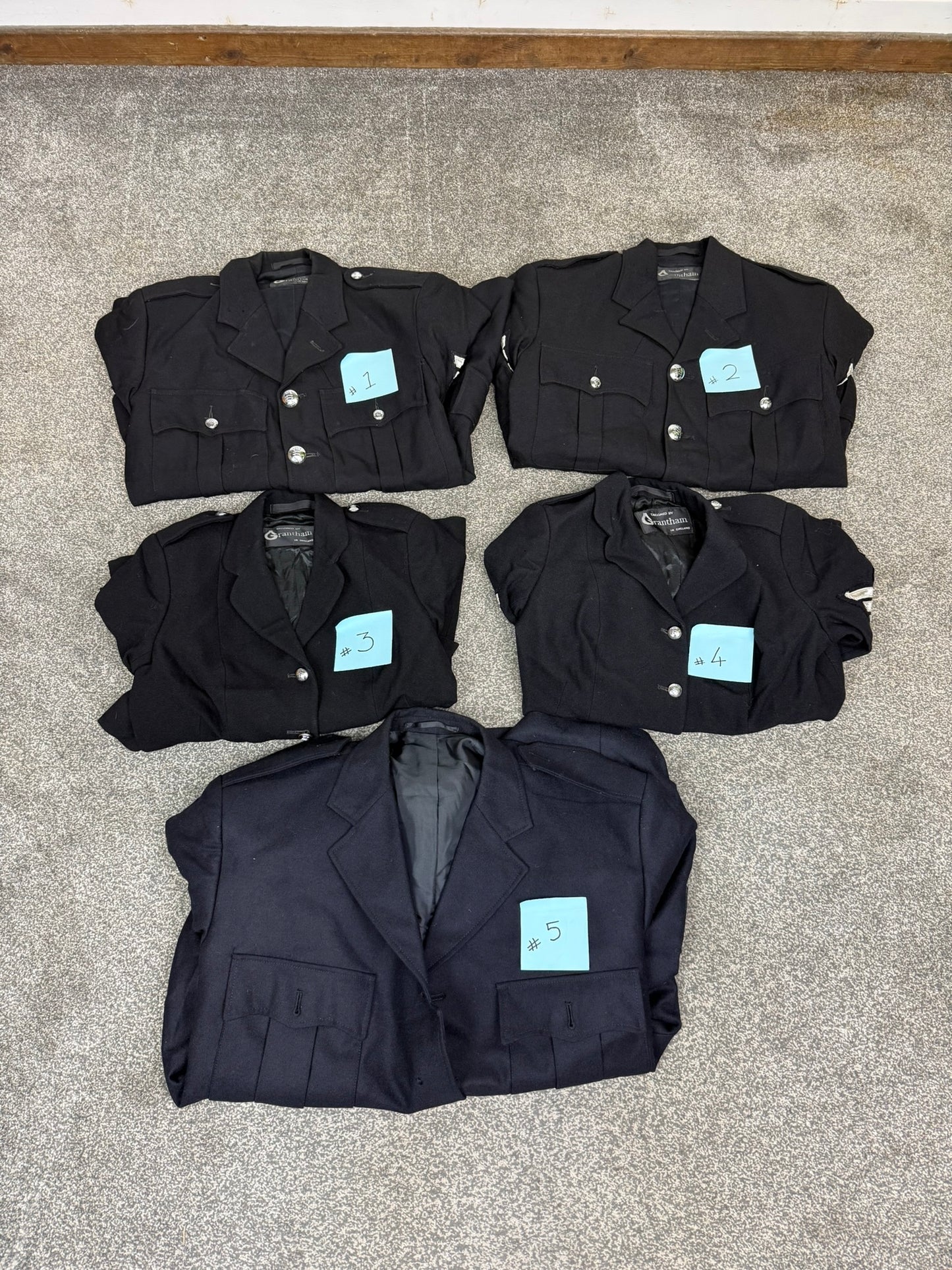 Ex Police Tunic Job Lot x5 Mixed Dress Uniform Tunic Fancy Dress Theatre Collector
