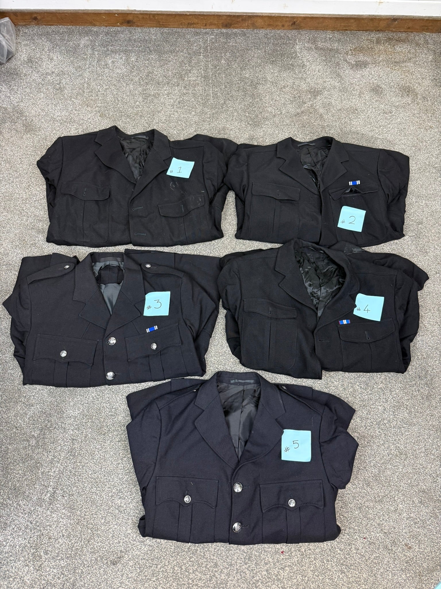 Ex Police Tunic Job Lot x5 Mixed Dress Uniform Tunic Fancy Dress Theat ...
