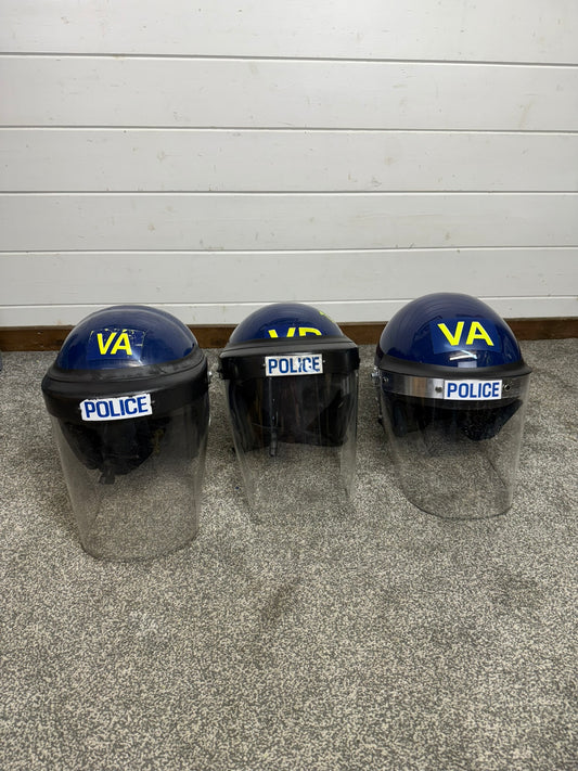 3x Ex Police Riot Helmet Job Lot Spares / Repair Film TV Prop Paintball Airsoft