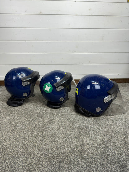 3x Ex Police Riot Helmet Job Lot Spares / Repair Film TV Prop Paintball Airsoft