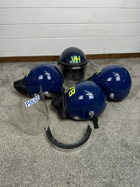 4x Ex Police Riot Helmet Job Lot Spares / Repair Film TV Prop Paintball Airsoft