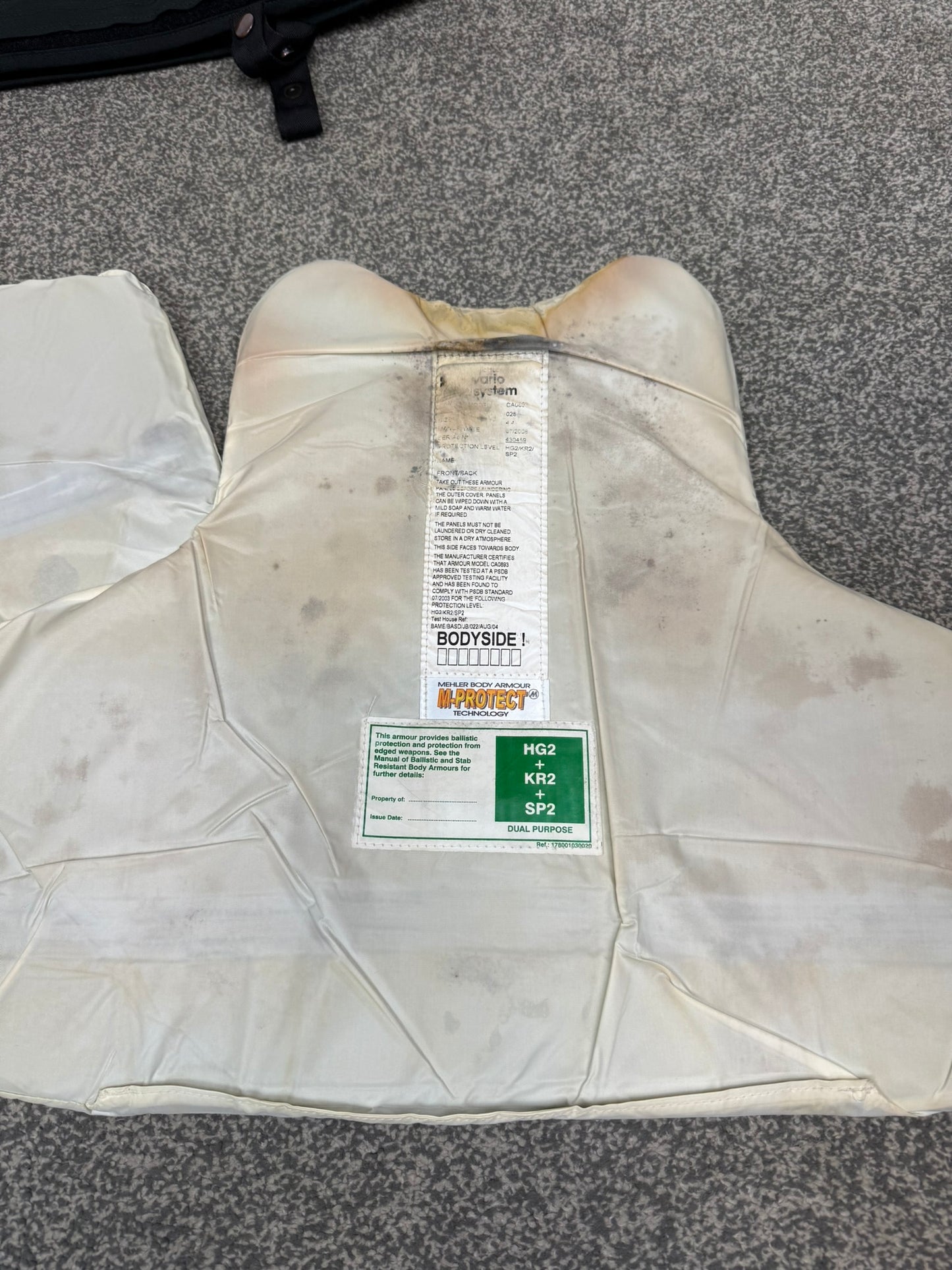 Ex Police Mehler Body Armour Vest XL Anti Stab & Ballistic HG2 / KR2 / SP2 Security