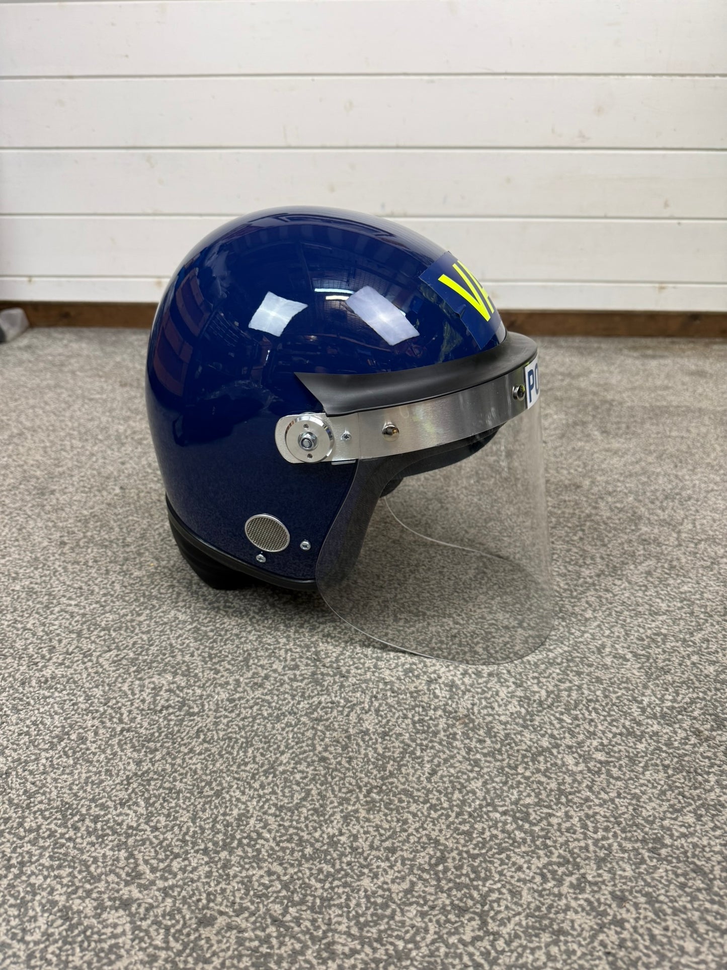 Ex Police Defender Riot Helmet 58-59cm Fleece & Carry Bag & Hood Genuine Collectable