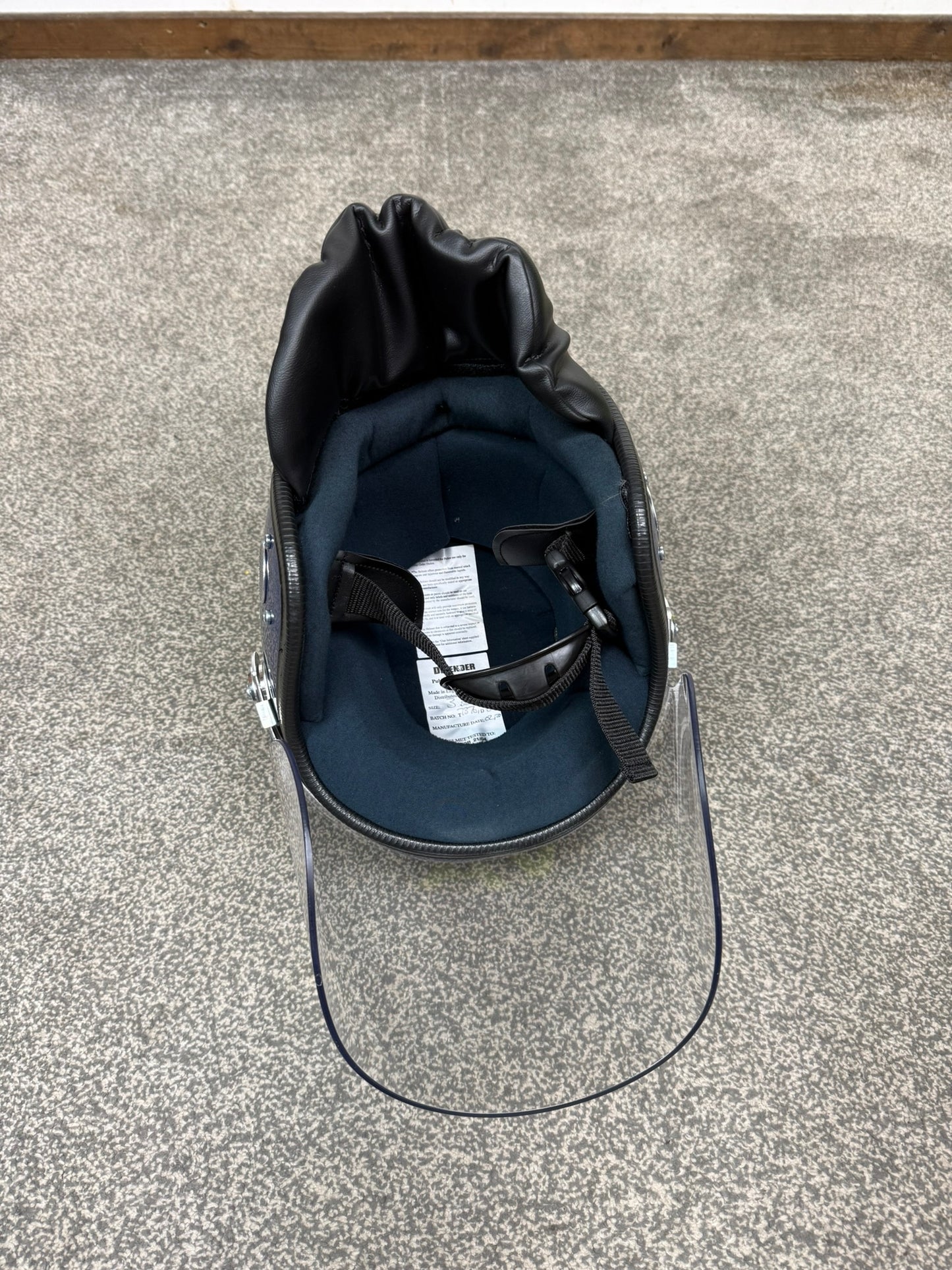 Ex Police Defender Riot Helmet 58-59cm Fleece & Carry Bag & Hood Genuine Collectable