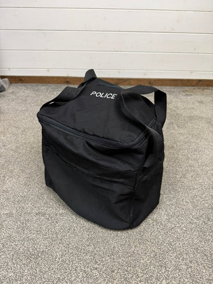Ex Police Defender Riot Helmet 58-59cm Fleece & Carry Bag & Hood Genuine Collectable