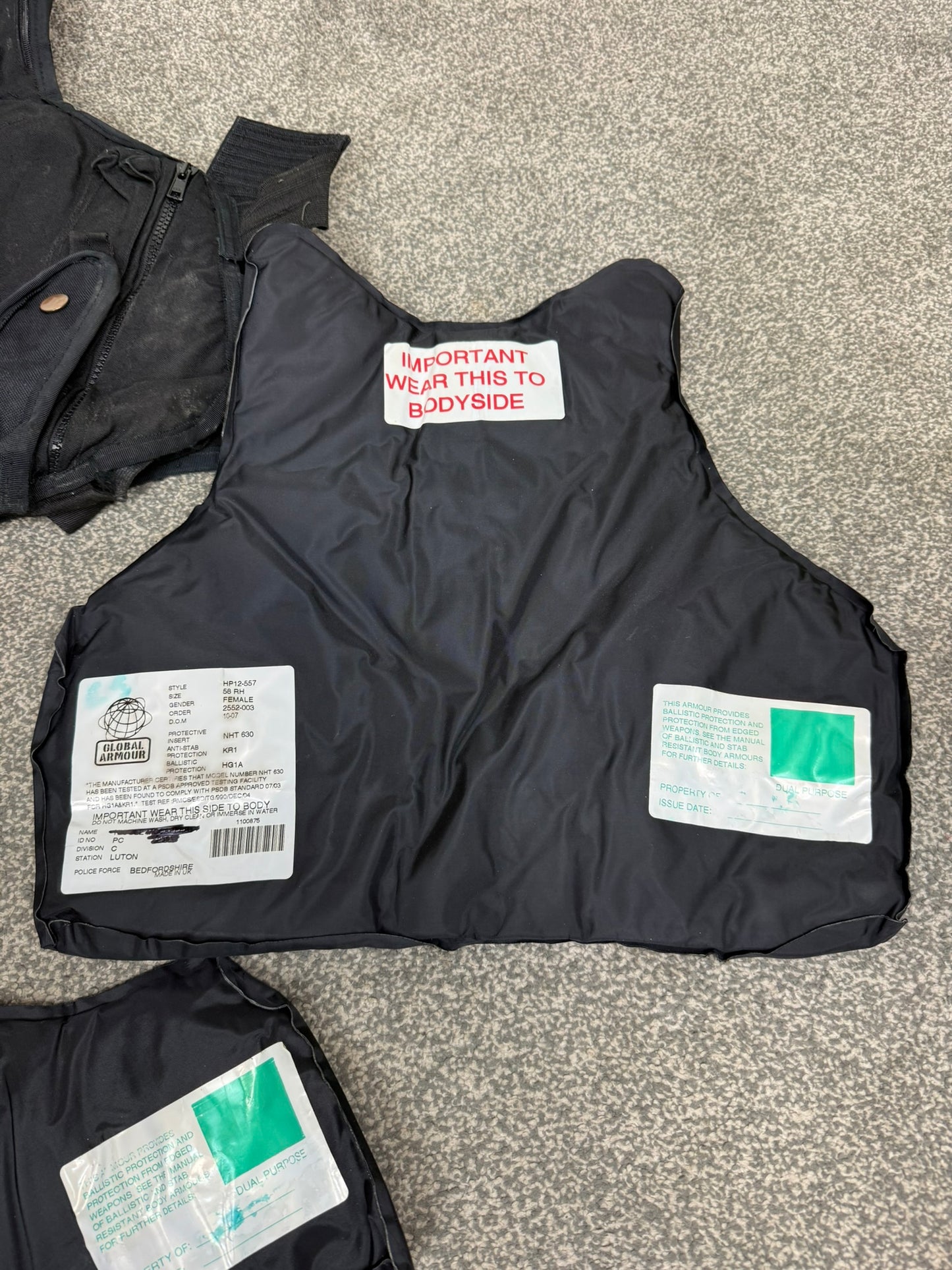 Ex Police Female Body Armour Vest MEDIUM Anti Stab & Ballistic HG1A / KR1 Security