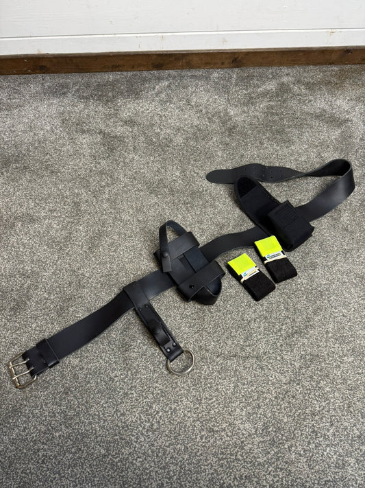 Ex Police PSU Riot Leather Belt & Pouches Fast Strap Security Patrol Belt