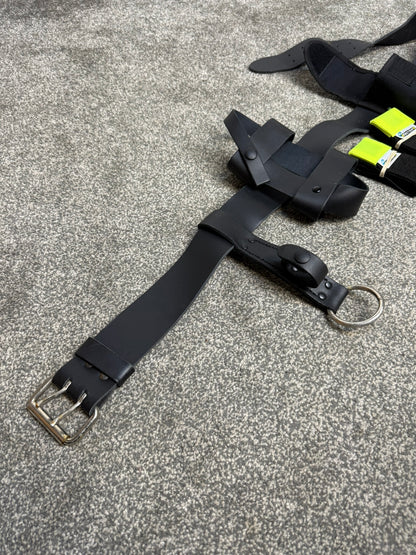 Ex Police PSU Riot Leather Belt & Pouches Fast Strap Security Patrol Belt